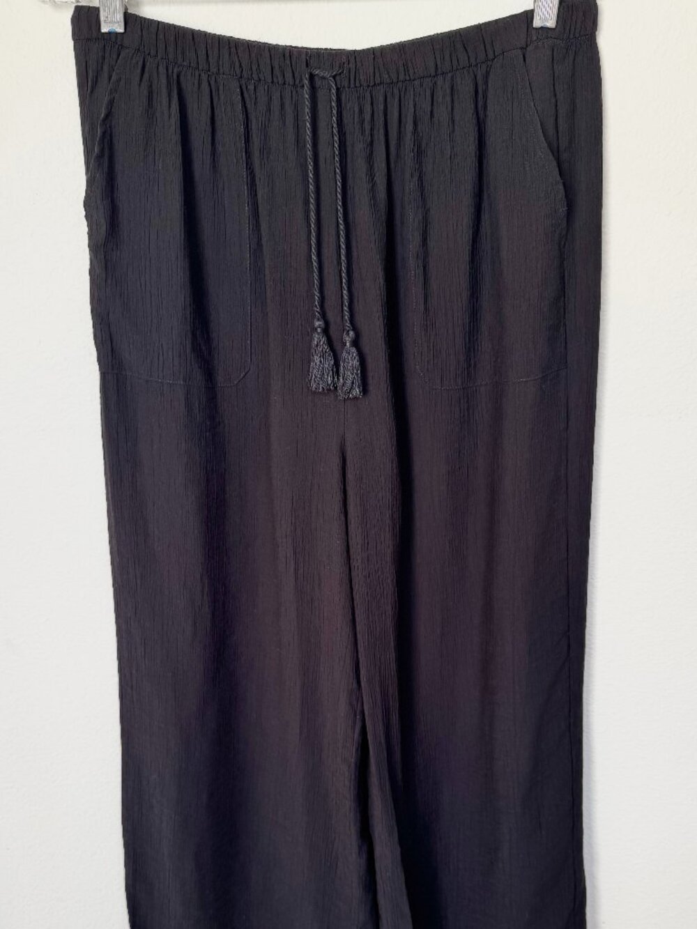 Stradivarius Black Wide Leg Cropped Pants
